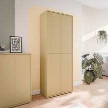 Schuhschrank >ALICE SPRINGS< in Buttergelb - 74,5x191,9x34,9cm (BxHxT)