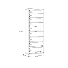 Schuhschrank >ALICE SPRINGS< in Buttergelb - 74,5x191,9x34,9cm (BxHxT)