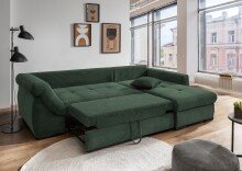 Polsterecke >Felicia< in moosgrün , Cord - 302x89x188cm (BxHxT)