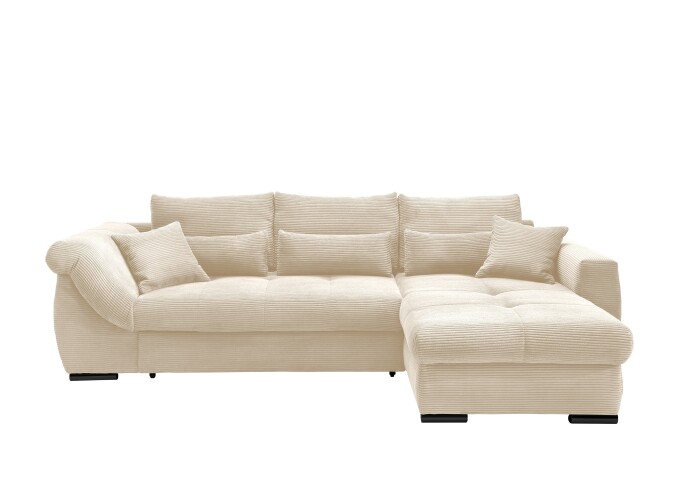 Polsterecke >Felicia< in beige, Cord - 302x89x188cm (BxHxT)