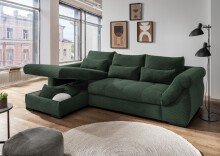 Polsterecke >Felicia< in moosgrün, Cord - 302x89x188cm (BxHxT)