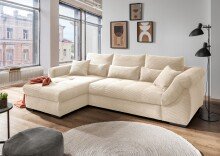 Polsterecke >Felicia< in beige, Cord - 302x89x188cm...
