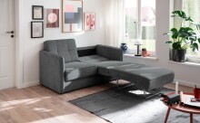 Schlafsofa >Mariya< Liegefläche 120 x 198 cm, Bezug anthrazit - 147x87cm (BxT)
