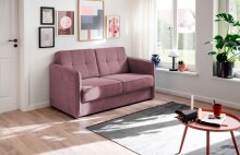 Schlafsofa >Mariya< Liegefläche 120x198 cm, brombeere - 147x89x87cm (BxHxT)