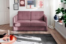 Schlafsofa >Mariya< Liegefläche 120x198 cm, brombeere - 147x89x87cm (BxHxT)