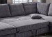 Wohnlandschaft >Rube< Schlaffunktion, Stauraum, Cord grau - 309x92x198cm (BxHxT)