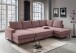 Wohnlandschaft >Rube< Liegefunktion, Stauraum, Cord rosa - 309x92x198cm (BxHxT)