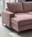 Wohnlandschaft >Rube< Liegefunktion, Stauraum, Cord rosa - 309x92x198cm (BxHxT)