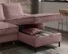 Wohnlandschaft >Rube< Liegefunktion, Stauraum, Cord rosa - 309x92x198cm (BxHxT)