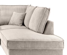 Wohnlandschaft >Rube< Schlaffunktion, Stauraum, Cord beige - 309x92x198cm (BxHxT)