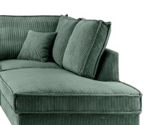 Wohnlandschaft >Rube< Schlaffunktion, Stauraum, Cord moosgrün - 309x92x198cm (BxHxT)