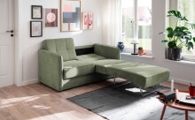 Schlafsofa >Mariya< Liegefläche 120x198 cm, Bezug grün - 147x89x87cm (BxHxT)
