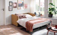 2-Sitzer >Mariya< Liegefläche 120x198 cm, Farbe curry - 147x89x87cm (BxHxT)