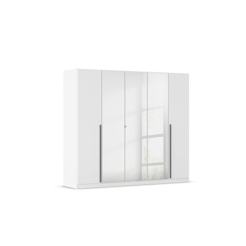 Drehtürenschrank >Alba< in alpinweiß / Spiegel - 226x197x54 (BxHxT)