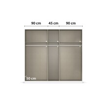 Drehtürenschrank >Alba< in alpinweiß / Spiegel - 226x197x54 (BxHxT)