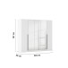Drehtürenschrank >Alba< in alpinweiß / Spiegel - 226x197x54 (BxHxT)