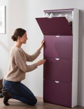 Schuhkipper >304987< ca. 16 Schuhe, violett / weiss...