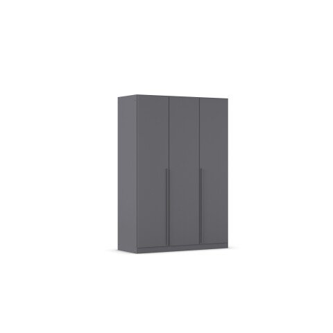 Drehtürenschrank >Alba< inkl. Inneneinteilung, grau metallic - 136x197x54cm (BxHxT)