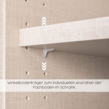 Drehtürenschrank >Alba< inkl. Inneneinteilung, grau metallic - 136x197x54cm (BxHxT)