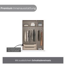 Drehtürenschrank >Alba< inkl. Inneneinteilung, grau metallic - 136x197x54cm (BxHxT)