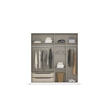 Drehtürenschrank >Alba< inkl. Inneneinteilung, grau metallic - 181x197x54cm (BxHxT)
