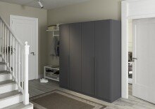 Drehtürenschrank >Alba< inkl. Inneneinteilung, grau metallic - 181x197x54cm (BxHxT)