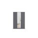 Drehtürenschrank >Alba< inkl. Schubladen, Spiegel / grau metallic - 136x197x54 (BxHxT)