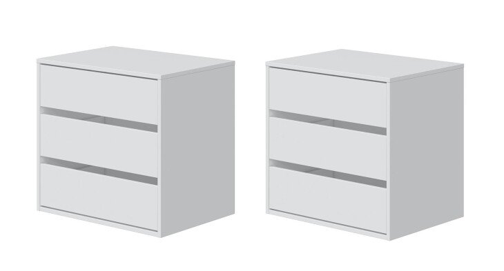 Schubkasteneinsatz >Arc< (2er-Set) in weiss - 60x57x44 (BxHxT)
