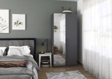 Drehtürenschrank >Alba< in grau metallic /...