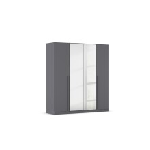 Drehtürenschrank >Alba< in grau metallic /...