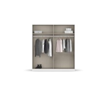 Drehtürenschrank >Alba< in grau metallic / Spiegel - 181x197x56 (BxHxT)