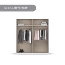 Drehtürenschrank >Alba< in grau metallic / Spiegel - 181x197x56 (BxHxT)