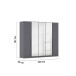 Drehtürenschrank >Alba< in grau metallic / Spiegel - 226x197x54 (BxHxT)