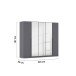 Drehtürenschrank >Alba< in grau metallic / Spiegel - 226x197x54 (BxHxT)