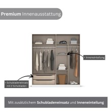 Drehtürenschrank >Alba< inkl. Schubladen, Eiche Artisan Dekor - 181x197x54 (BxHxT)