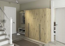 Drehtürenschrank >Alba< inkl. Schubladen, Eiche Artisan Dekor - 181x197x54 (BxHxT)