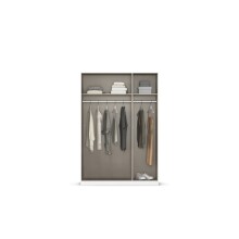 Drehtürenschrank >Alba< in Eiche Artisan Dekor / Spiegel - 136x197x56 (BxHxT)