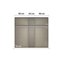 Drehtürenschrank >Alba< in Eiche Artisan Dekor / Spiegel - 226x197x54 (BxHxT)