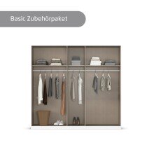 Drehtürenschrank >Alba< in Eiche Artisan Dekor / Spiegel - 226x197x54 (BxHxT)