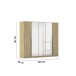 Drehtürenschrank >Alba< in Eiche Artisan Dekor / Spiegel - 226x197x54 (BxHxT)