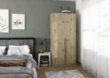 Drehtürenschrank >Alba< in Eiche Artisan Dekor - 91x197x56 (BxHxT)