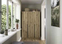 Drehtürenschrank >Alba< in Eiche Artisan Dekor - 136x197x54 (BxHxT)