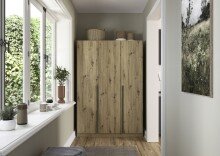 Drehtürenschrank >Alba< in Eiche Artisan Dekor - 136x197x54 (BxHxT)