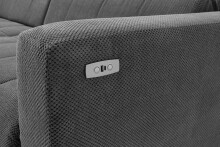 Polstergarnitur >Luddi< Sitz + Kopfteilverstellung, Cord grau - 286x80x203cm (BxHxT)