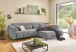 Polstergarnitur >Luddi< Sitz + Kopfteilverstellung, Cord grau - 286x80x203cm (BxHxT)