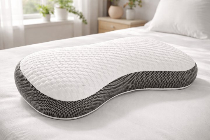 Visko Nackenstützkissen >Schlummerbob<Ergonomisch mit Klimaband