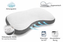 Visko Nackenstützkissen >Schlummerbob<Ergonomisch mit Klimaband
