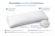 Kopfkissen >Schnarchinator< MemoVita-Viskoelastik-Komfort-Schlafkissen - 80x40 cm