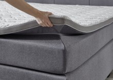 Familien-Boxspringbett >Moonlite< inkl. Topper - H2/H3 wendbar - 240x200 cm