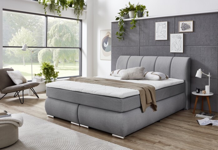 Boxspringbett >Ruhepol< mit 7 Zonen TTFK Matratze inkl. Topper - 180x200 cm